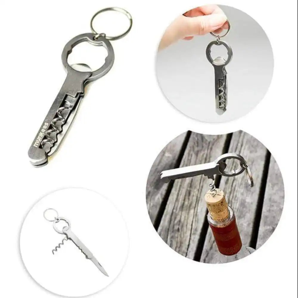 Tire-bouchon Porte-clé Décapsuleur Métal